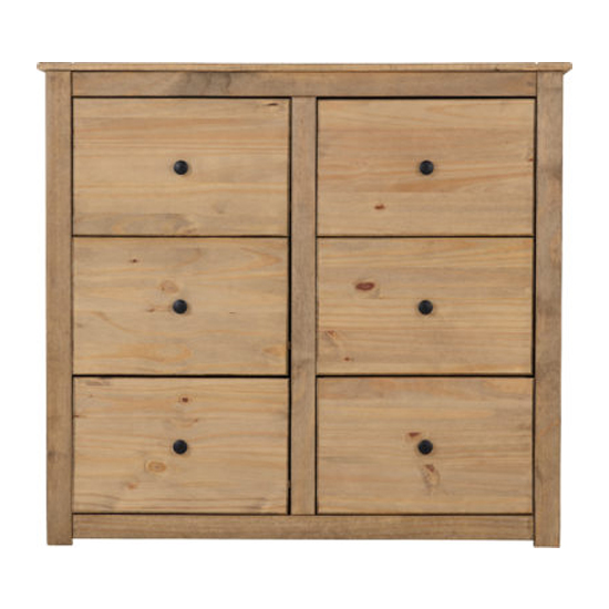 Pavia Wooden Chest Of 6 Drawers In Natural Wax