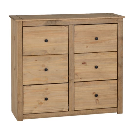 Product photograph of Prinsburg Wooden Chest Of 6 Drawers In Natural Wax from Furniture in Fashion