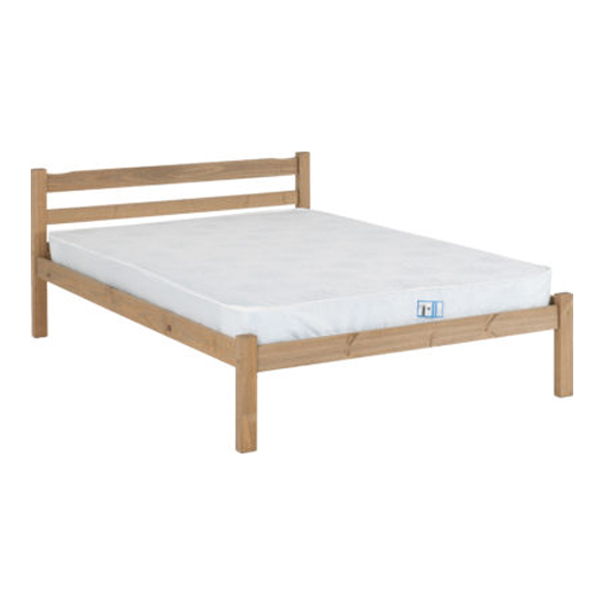 Pavia Wooden Double Bed In Natural Wax