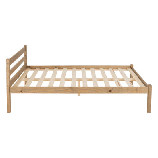 Pavia Wooden Double Bed In Natural Wax