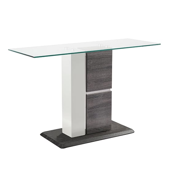 Photo of Panama glass console table with dark grey wooden base