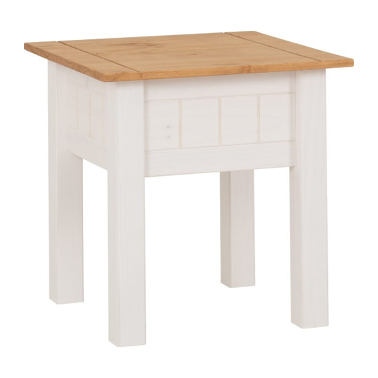 Pavia Lamp Table In White And Natural Wax