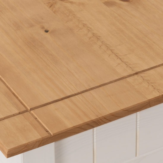 Pavia Lamp Table In White And Natural Wax