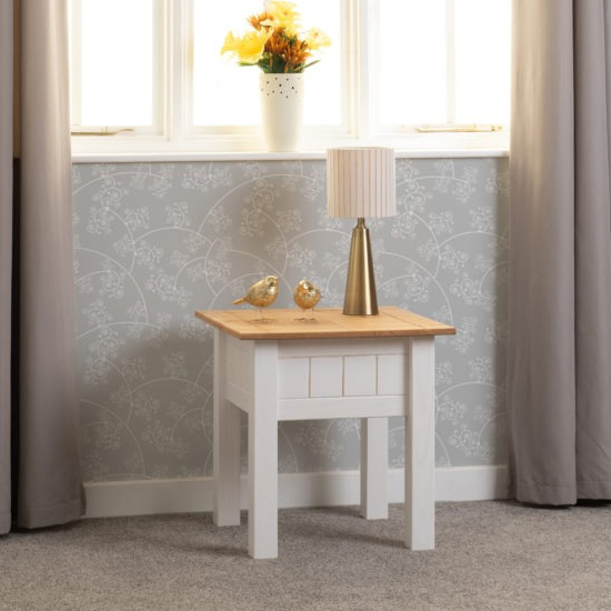 Read more about Pavia lamp table in white and natural wax
