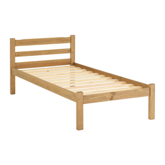 Pavia Wooden Single Bed In Natural Wax