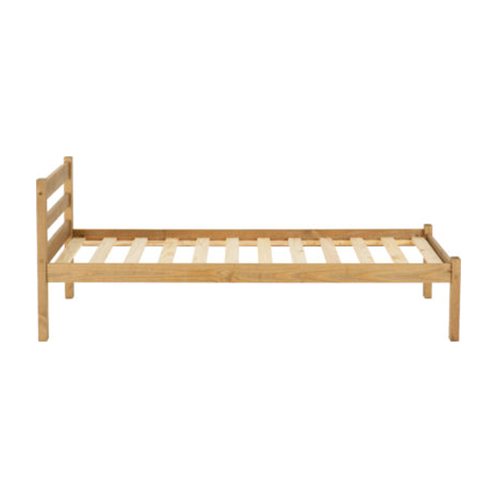 Pavia Wooden Single Bed In Natural Wax