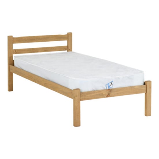 Pavia Wooden Single Bed In Natural Wax