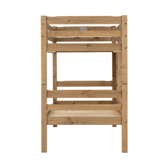 Pavia Wooden Bunk Bed With Ladder In Natural Wax