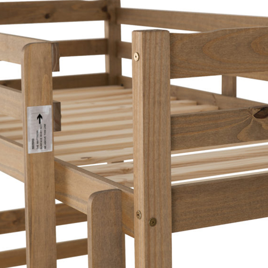Pavia Wooden Bunk Bed With Ladder In Natural Wax