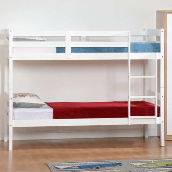 Prinsburg Wooden Single Bunk Bed In White Furniture in Fashion