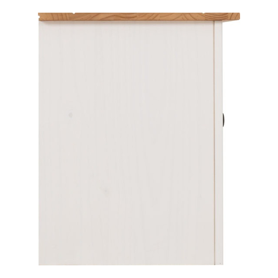 Pavia TV Stand With 2 Door 1 Shelf In White And Natural Wax