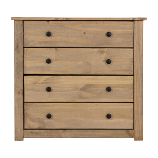 Pavia Wooden Chest Of 4 Drawers In Natural Wax