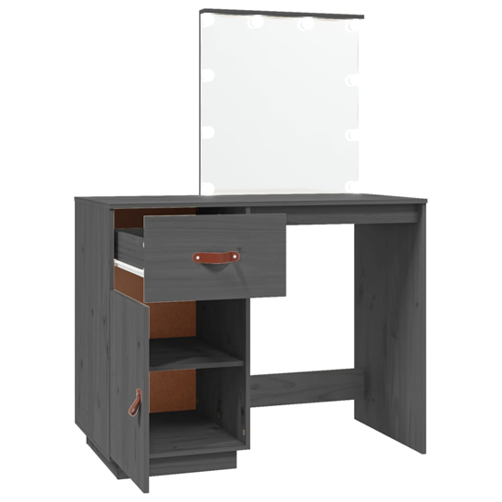 Panas Pinewood Dressing Table In Grey With LED Lights_5