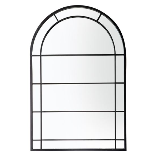 Product photograph of Pandas Window Design Wall Mirror In Black Frame from Furniture in Fashion