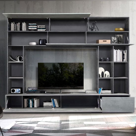 Pandora Large Entertainment Unit In Oxide And Cement Effect_2