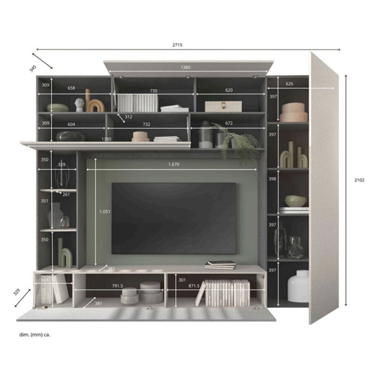 Pandora Wooden Entertainment Unit In Cashmere And Mercure Oak