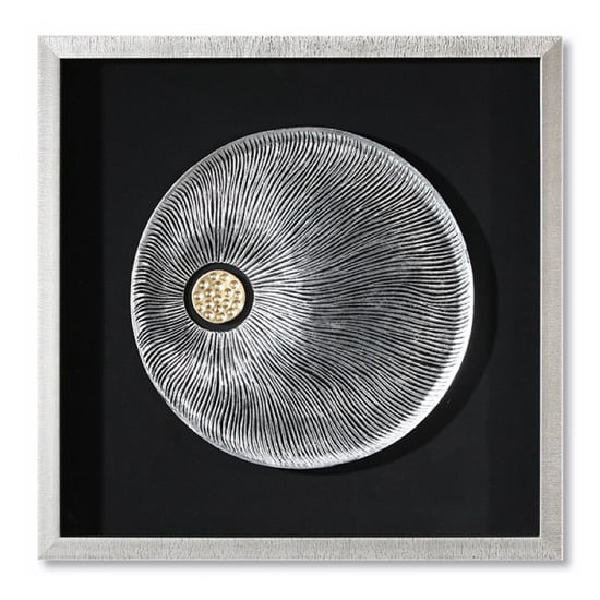 Read more about Pandorra picture glass wall art in silver wooden frame