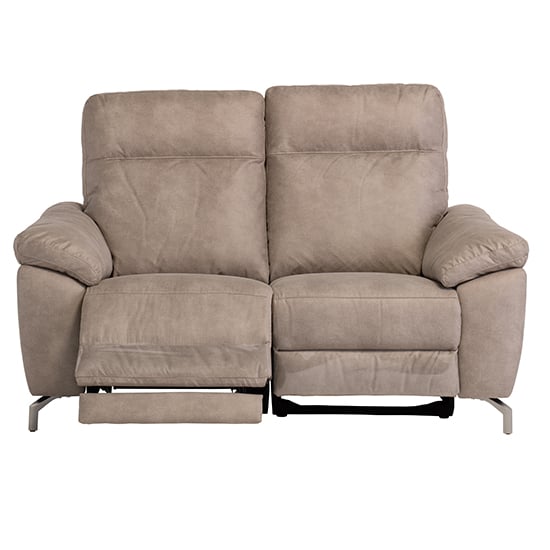 Pansy Fabric Electric Recliner 2 Seater Sofa In Natural