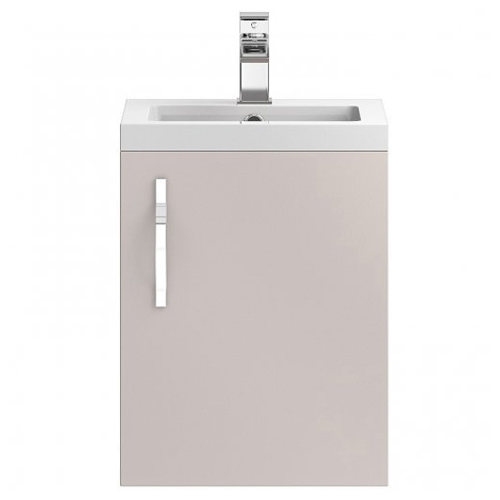 Paola 40cm Wall Hung Vanity Unit With Basin In Gloss Cashmere