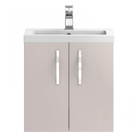 Read more about Paola 50cm wall hung vanity unit with basin in gloss cashmere