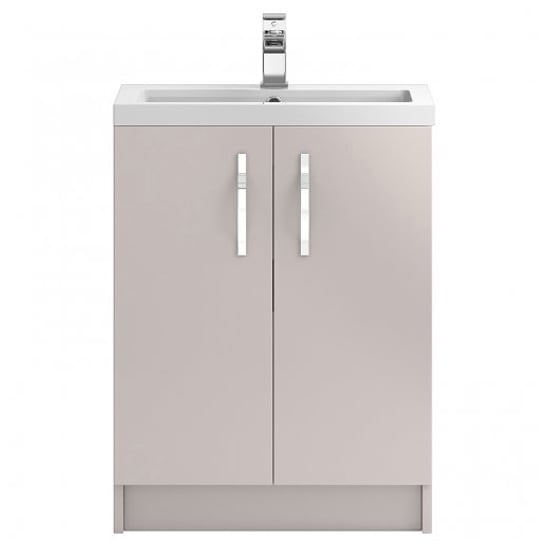Paola 60cm Floor Vanity Unit With Basin In Gloss Cashmere