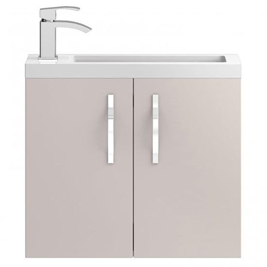 Paola 60cm Wall Vanity With Compact Basin In Gloss Cashmere