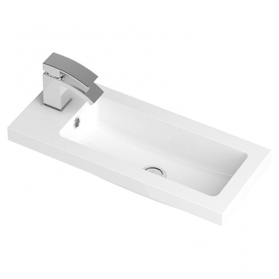 Paola 60cm Wall Vanity With Compact Basin In Gloss Grey_2