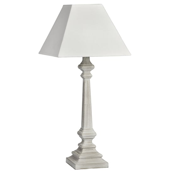 Paoli Wooden Table Lamp With White Shade