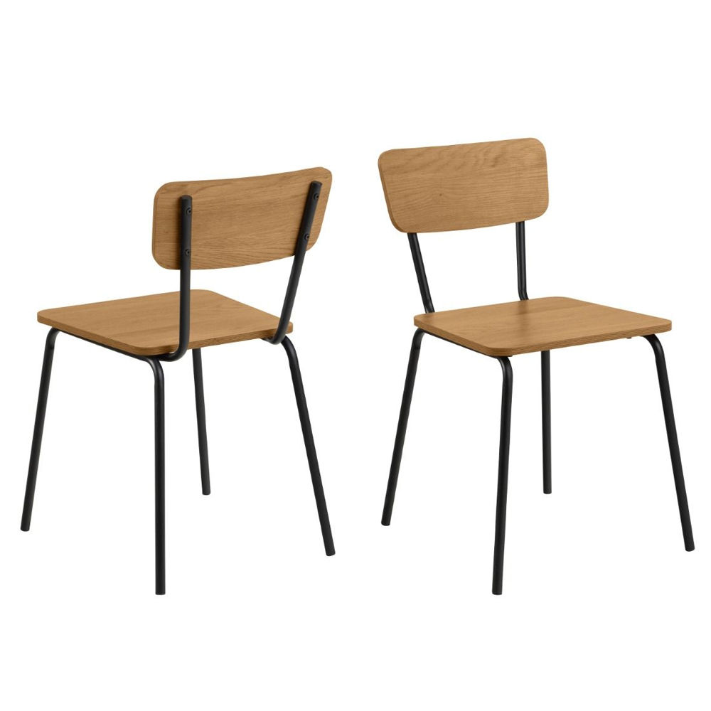Paoli Wooden Rectangular Dining Table With 4 Chairs In Oak