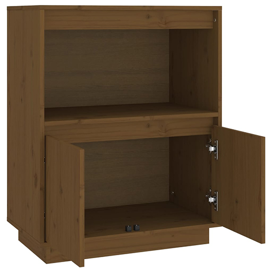 Paolo Pinewood Sideboard With 2 Doors 1 Shelf In Honey Brown_4