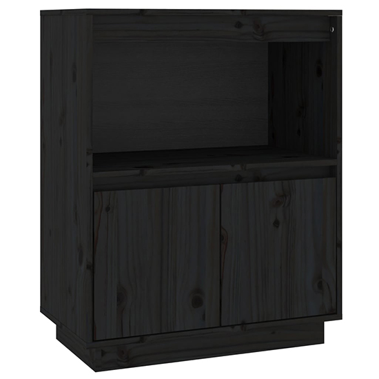 Paolo Pinewood Sideboard With 2 Doors 1 Shelf In Black_3