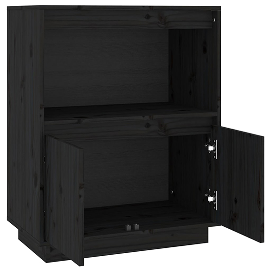 Paolo Pinewood Sideboard With 2 Doors 1 Shelf In Black_4