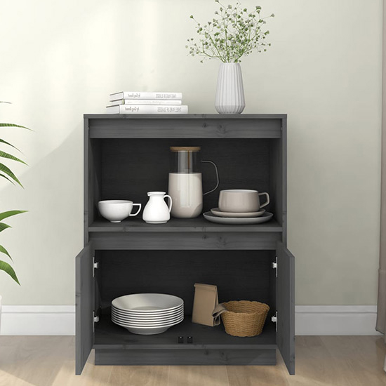 Paolo Pinewood Sideboard With 2 Doors 1 Shelf In Grey_2