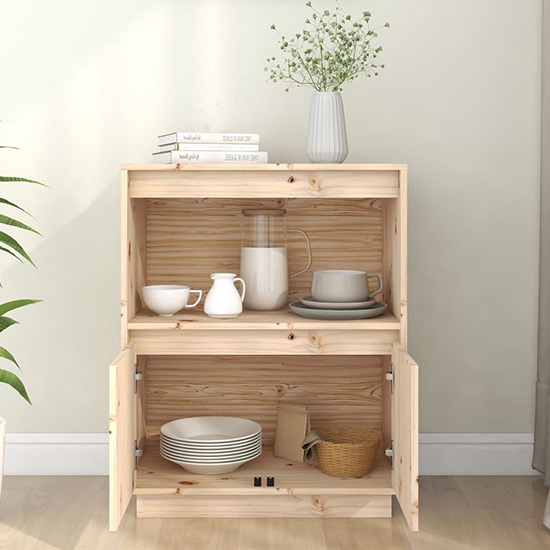 Paolo Pinewood Sideboard With 2 Doors 1 Shelf In Natural_2