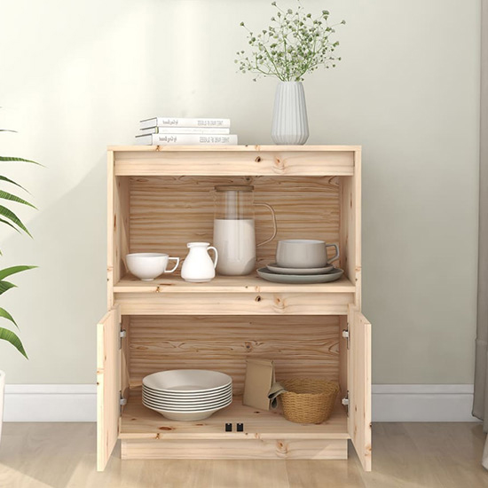 Paolo Pinewood Sideboard With 2 Doors 1 Shelf In Natural