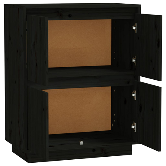 Paolo Pinewood Sideboard With 4 Doors In Black_5