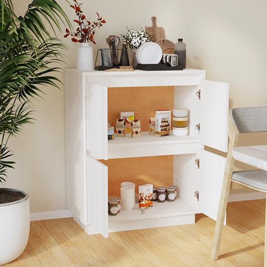 Paolo Pinewood Sideboard With 4 Doors In White