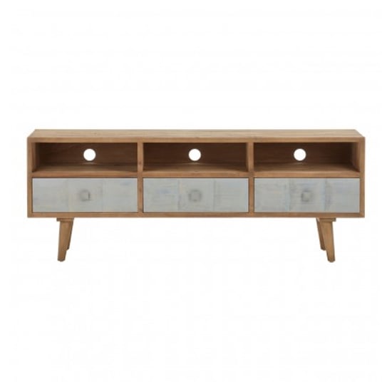 Read more about Papeka wooden tv stand with 3 drawers in natural and whitewash