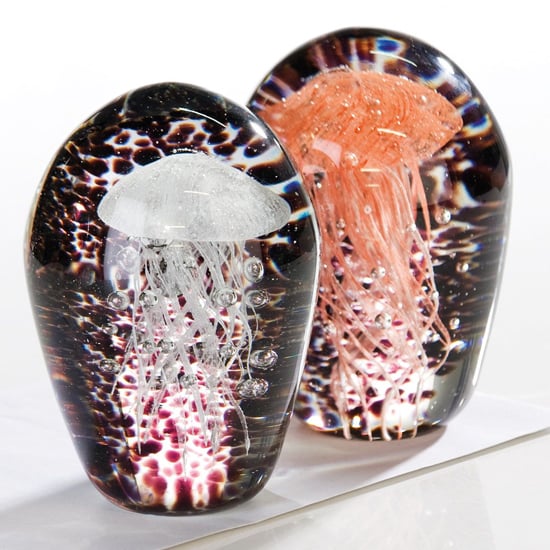 Paperweight Glass Jellyfish Design Sculpture In Multicolour