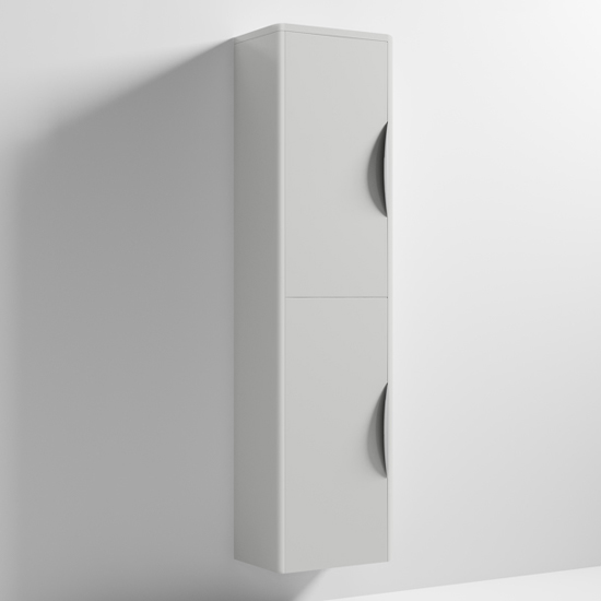 Product photograph of Paradox 35cm Bathroom Wall Hung Tall Unit In Gloss Grey Mist from Furniture in Fashion