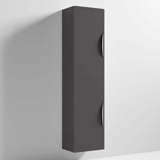 Product photograph of Paradox 35cm Bathroom Wall Hung Tall Unit In Gloss Grey from Furniture in Fashion