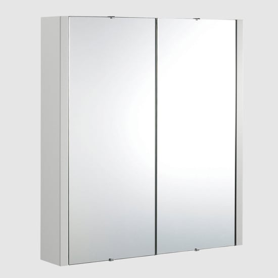 Paradox 60cm Bathroom Mirrored Cabinet In Gloss Grey Mist