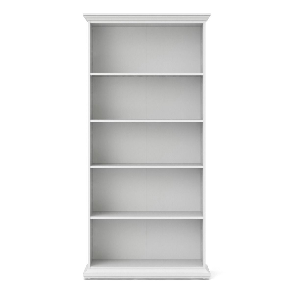 Parayo Wooden Bookcase With 4 Shelves In White