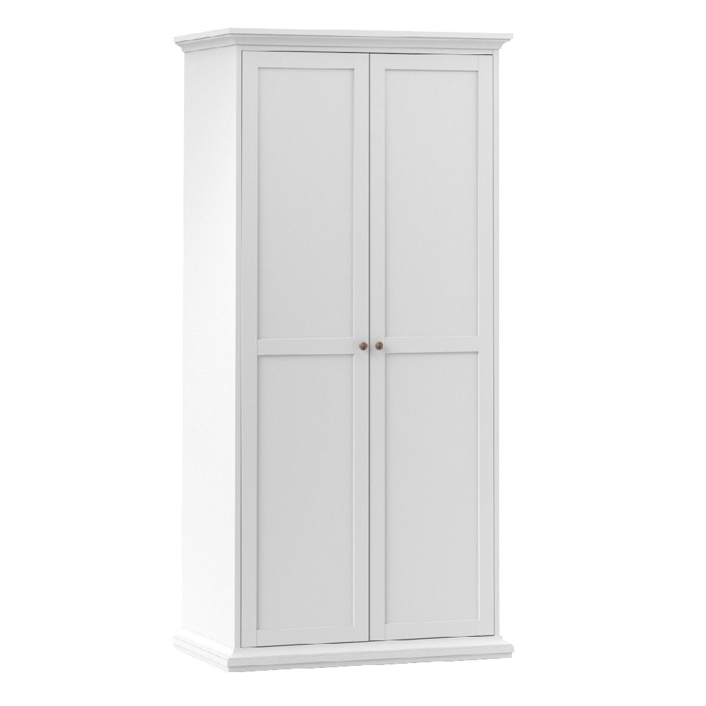 Parayo Wooden Furniture Set With 2 Doors Wardrobe In White