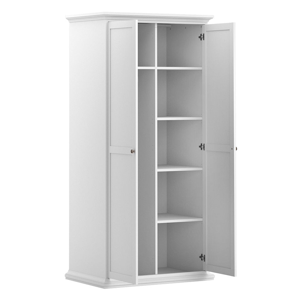 Parayo Wooden Furniture Set With 2 Doors Wardrobe In White