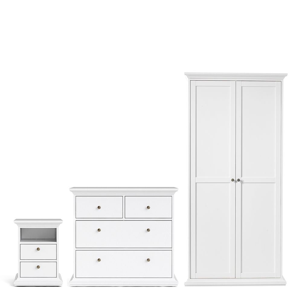 Read more about Parayo wooden furniture set with 2 doors wardrobe in white