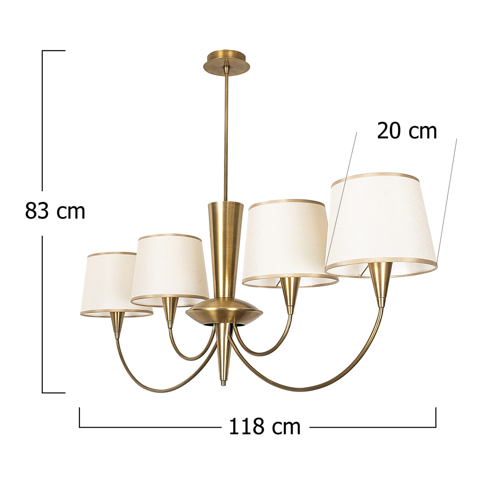 Pardo 4 Light Metal Chandelier Light in Antique