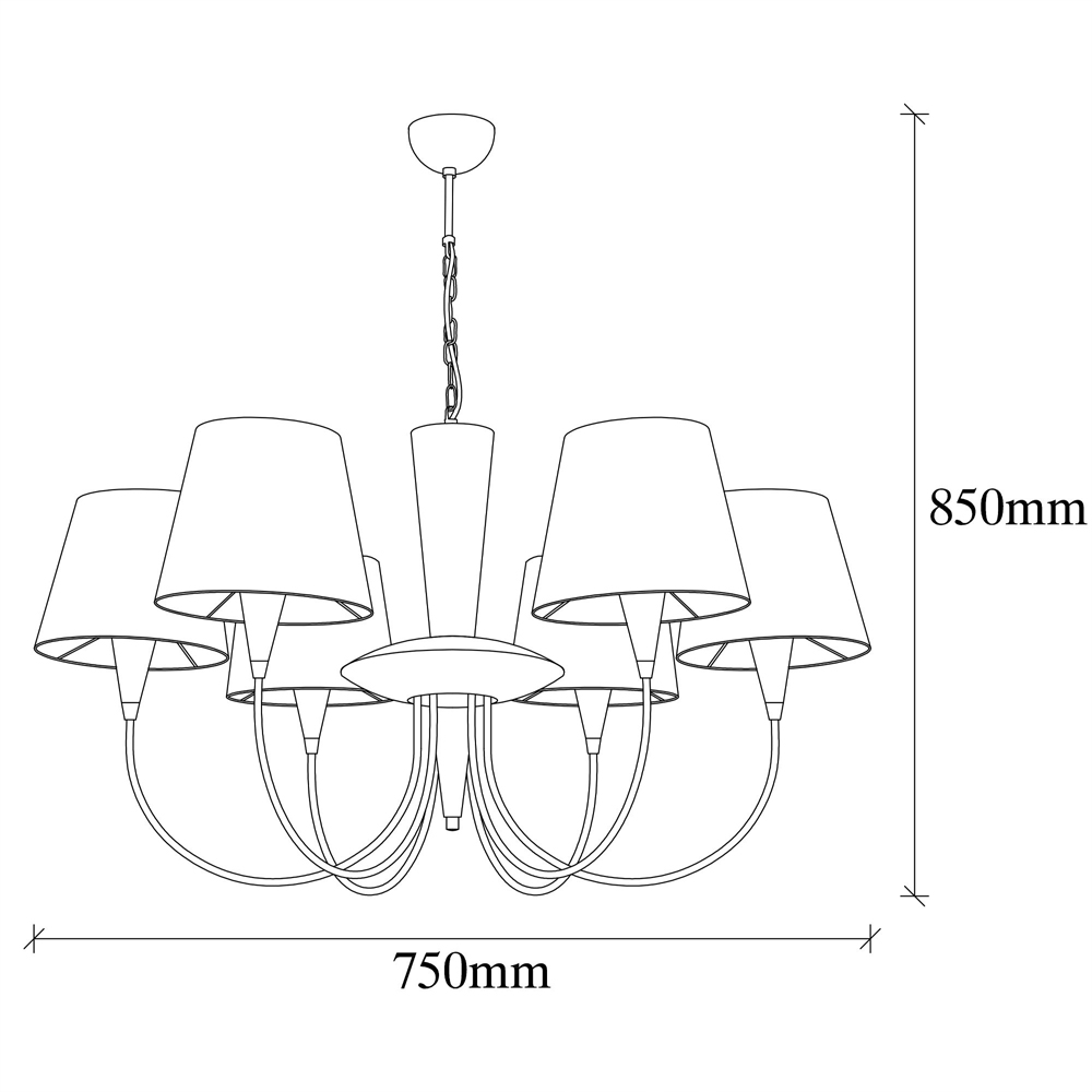 Pardo 6 Light Metal Chandelier Light in Antique