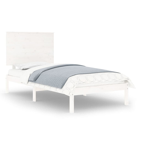 Parees Solid Pinewood Single Bed In White