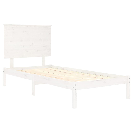 Parees Solid Pinewood Single Bed In White